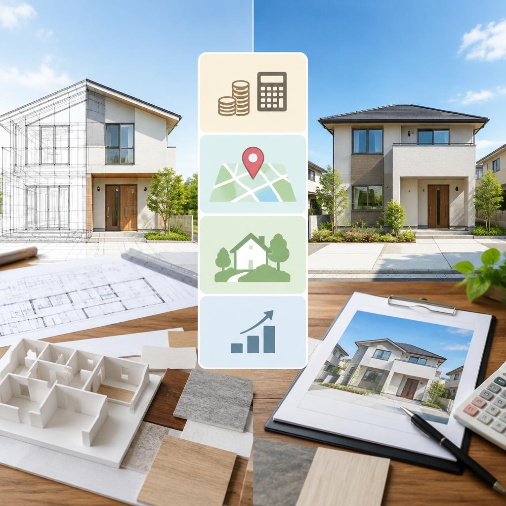 自由設計の新築住宅、スピード入居の建売住宅。違いを比べて納得の選択へ
